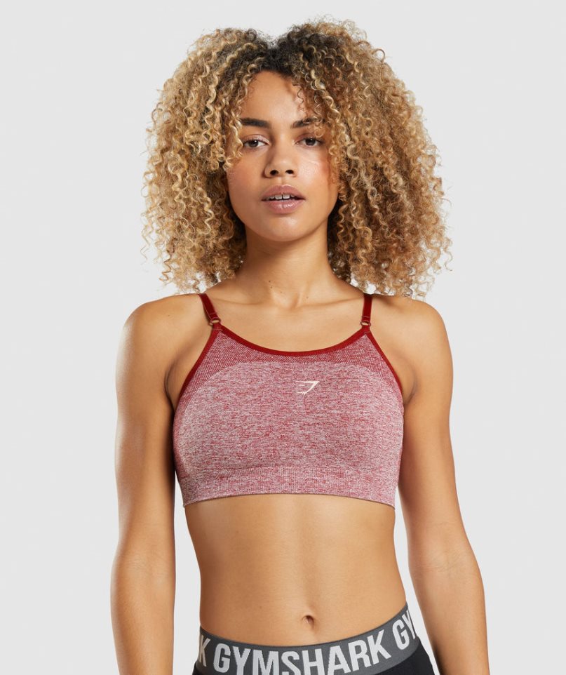 Women\'s Gymshark Flex Strappy Sports Bra Burgundy | NZ 6VADEY